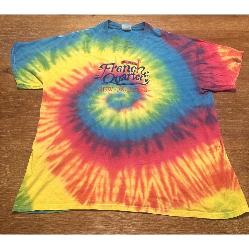 New Orleans French Quarter Men's XL Short Sleeve Tie-Dyed T-Shirt Vintage